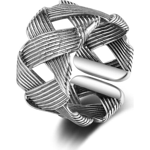 Geniune S925 sterling Silver rings Bracelets Jewelry set fine wide Weave bangle adjustable size Fashion Party Holiday gifts