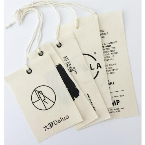 Swing Tags 5x8cm Cotton Custom Garment Labels With String For Clothes