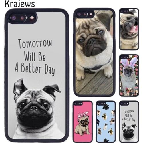 Krajews CUTE PUPPY PUG DOG MOPS Phone Case For iPhone X XR XS 11 12 Pro MAX 5 6 6S 7 8 Plus Samsung Galaxy S7edge S8 S9 S10