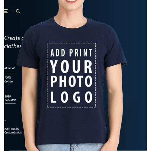 Customized/DIY LOGO T-shirt printing your logo/picture text team name shirt summer unisex casual shirt