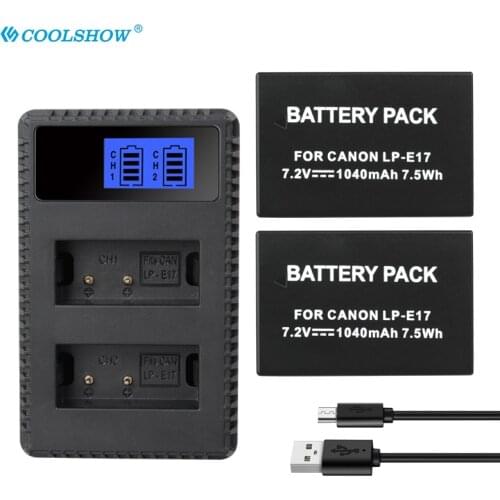 LP-E17 LPE17 E17 for Canon EOS M3 M6 T6i T6s 750D 760D 200D 800D 8000D Kiss X8i Camera Batteries Charger LP E17