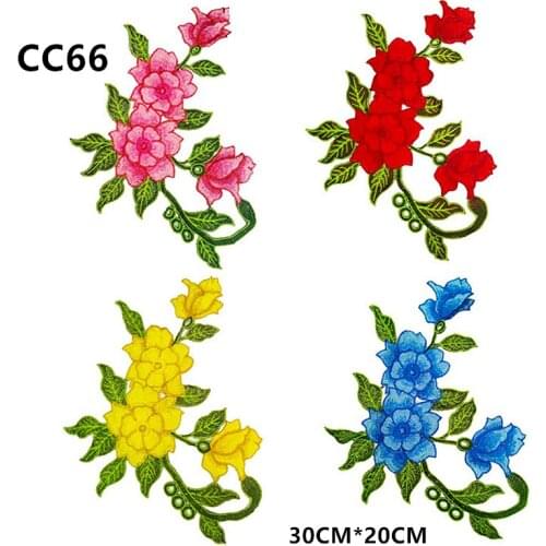 Multiple colors 3D embroidery lace flower patch applique on cheongsam Tuxedo T shirt clothing Accessories CC66