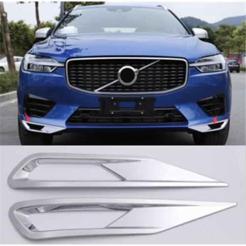 BBQ@FUKA ABS Chrome Car Exterior Front Fog Light Lamp Cover Trim 2pcs For VOLVO XC60 2018 Car Exterior Accessories Styling