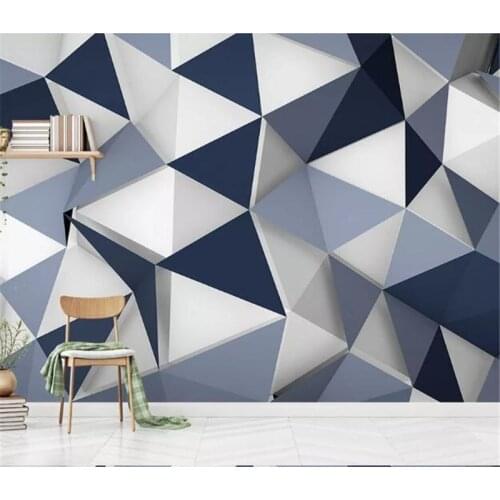 Mural wall papers home decor Custom wallpaper Modern minimalist creative geometric diamond three-dimensional pattern backgr