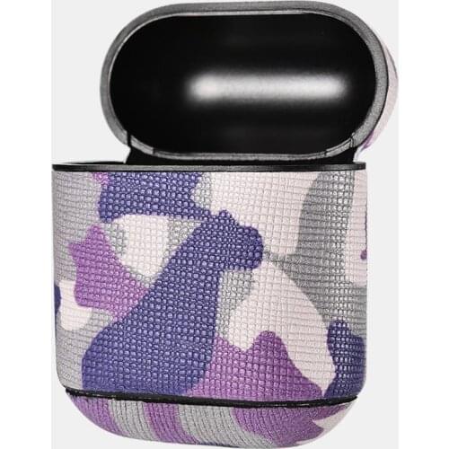 Genuine Camouflage Leather for Airpods Protective Cover Skin Accessories for Apple Airpods Charge Box Airpods Leather Case
