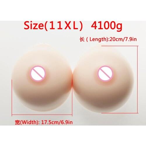 Crossdresser White Huge Artificial Breast 4100g/Pair Silicone Breast Forms False Breasts Enhancer Shemale Silicone Boobs