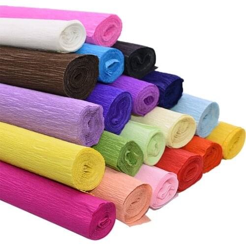 250x50cm Origami Crepe Paper Roll Flower Making Material Handmade DIY Bouquet Packing Paper Craft for Wedding Party Decoration