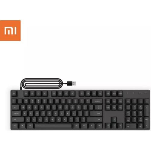 Original Xiaomi Mi Mechanical Keyboard Cherry Red Axis 104Keys PBT Keycaps Wired Home Office Gaming Keyboard for Win10 PC Laptop