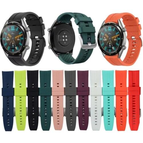 22mm Silicone Waterproof Anti-fall Sport Replacement Wrist Band For Huawei Watch GT2 GT 2 46 MM Fashion Watch Strap 11 Color