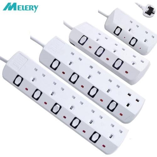 Power Strip Surge Protector 2/3/4/5 AC UK Outlet Plug Socket with USB Charger Port Switch Electrical Adapter 2m Extension Cord