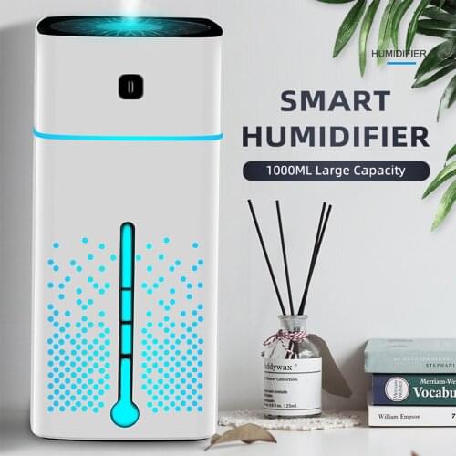 1000ml Air Humidifier Humidificador Diffuser Essential Oil Air Purifying Mist Maker Household Adjustable Fog Large Capacity