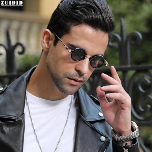 Vintage Steampunk Sunglasses Fashion Round Small Frame Glasses Individuality Street Rock Hip-Hop Sunglasses For Men Women Gafas