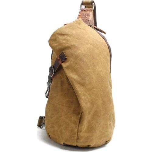 New Waterproof Batik Retro Chest Bag Men Canvas Shoulder Bags Casual Dumpling Type Multi-Function Bag