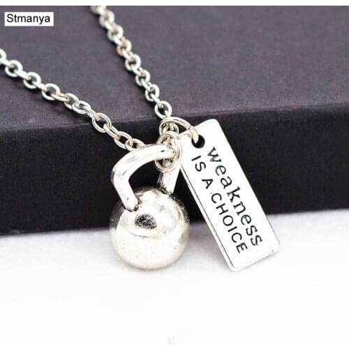 Fitness Jewelry Necklace Gift oumeifeng barbell dumbbell Kettlebell exercise accessories are alloy