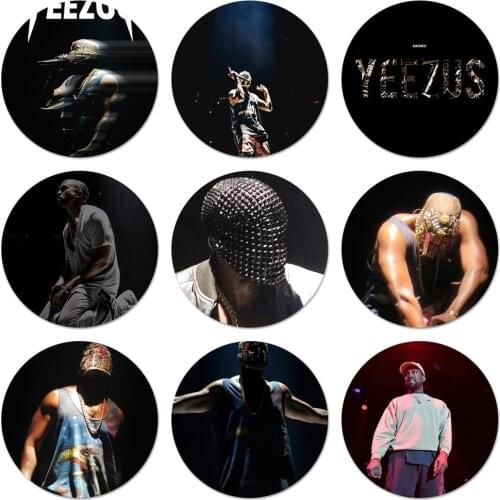 Kanye Omari West Rapper Ye Icons Pins Badge Decoration Brooches Metal Badges For Backpack Decoration 58mm