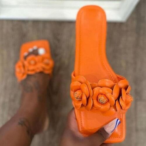 2021 Summer New Seaside Wear Holiday Non-Slip Flat Sandals Female Camellia Jelly Beach Slipper