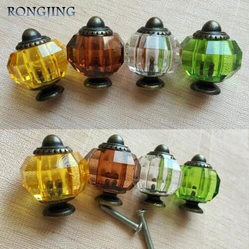 30mm Acrylic Kitchen Cabinet Drawer Knobs Kids Bedroom Furniture Cupboard Dresser Handles Closet Handle Wooden Box Cabinet Pulls