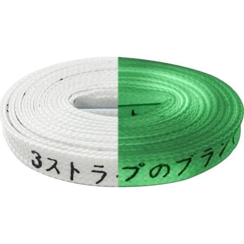 30pairs/Lot)Weiou Flat Athletic Glow In The Dark Night Fluorescent Shoelace With Japanese Katakana Letters For Canvas Sneaker