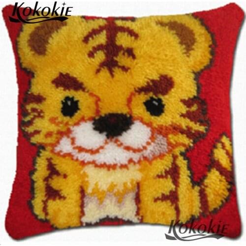 3d diy tiger carpet handicraft Crocheting Rug yarn cross stitch kit Cushion embroidery yarn Latch hook pillow kits making kits