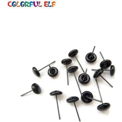 50pairs Glass Eyes On Wire Pins for needle felted sculpture felted animals in black color free shipping 3mm-12mm
