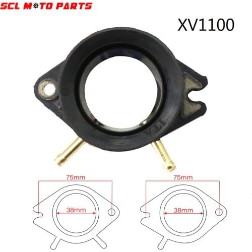 ALconstar- 2PCS Carburetor Holder Intake Manifold Boots Adapter For Yamaha Virago XV1100 XV700 XV750 XV920 Motorcycle Carburetor