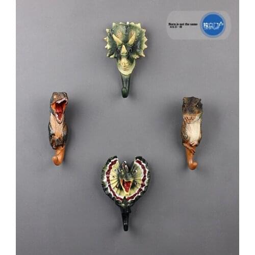 American Decorative Hook Creative Resin Animal Model Dinosaur Wall Hanging Coat Hook Coat Hook Room Decoration