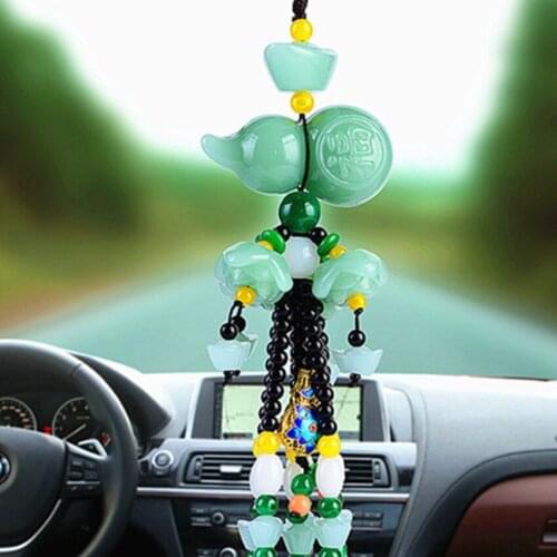 Car pendant Pixiu jewelry high-end rear-view mirror pendant in and out of the safety symbol car ornaments crystal gourd