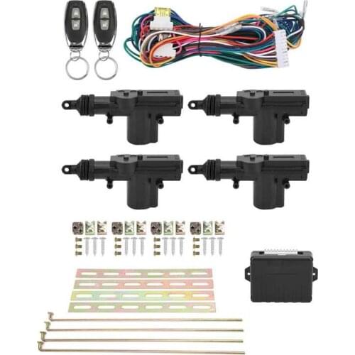 Car Central Lock Kit Remote Control Keyless Entry System Car 12V W/LED Indicator with 2 Controller Button Start Stop Keychain