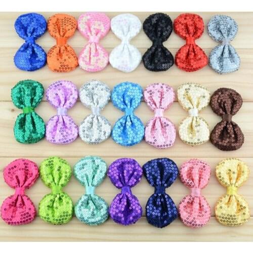 Sequin Bow fashion DIY Accessories Cute Sequin Bow without clip Party accessories 30pcs/lot