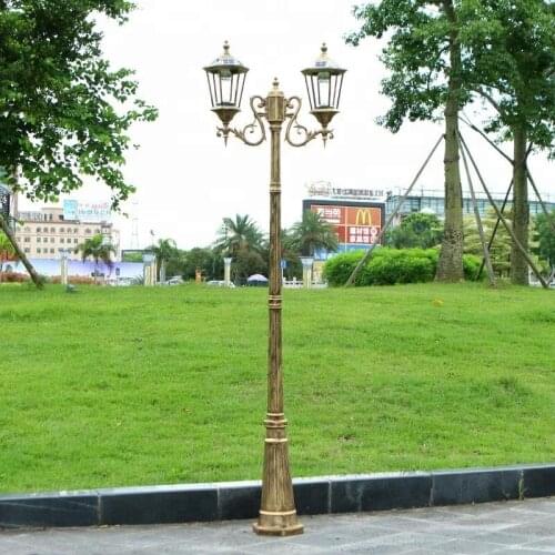 Free Shipping Via express Double Arm 3m Solar Post Lantern With Pole Outdoor Garden Decorative