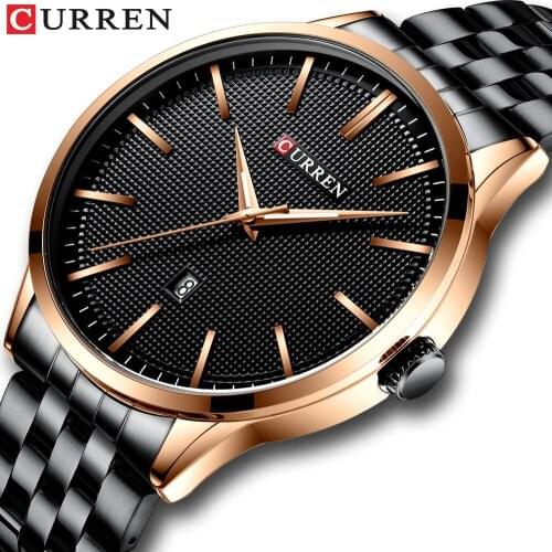 Watch Man New CURREN Brand Watches Fashion Business Wristwatch with Auto Date Stainless Steel Clock Mens Casual Style Reloj