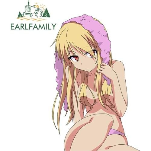 EARLFAMILY 13cm x 8.6cm for Mashiro Shiina Car Stickers Simple Creative Decals Scratch-Proof Windshield Trunk Decor Car Goods