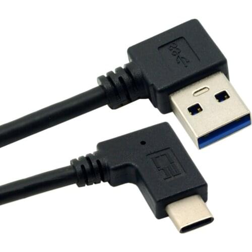 30cm 90 Degree angle USB3.1 Type-c cable USB-C to USB3.0 male 90 Degree right angle data and charge cable for mobilephone tablet