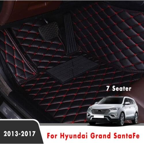 Car Floor Mats For Hyundai Grand SantaFe 2017 2016 2015 2014 2013 (7 Seater) Interior Styling Carpets Car Accessories Foot Pads