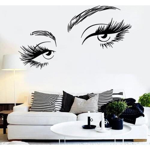 Beauty Salon Wall Stickers Lashes Vinyl Decals Brows Lash Mural Eyebrow Decal Removable O72