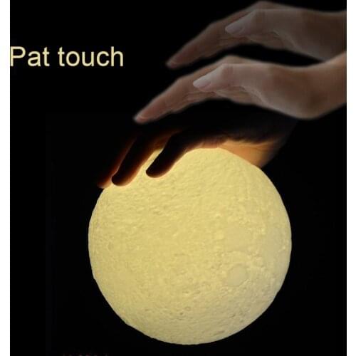 Creative Reading Lamp Bedside Table Lamp 3D Print Moon LED Night Light Touch for Household Children Room Decorations