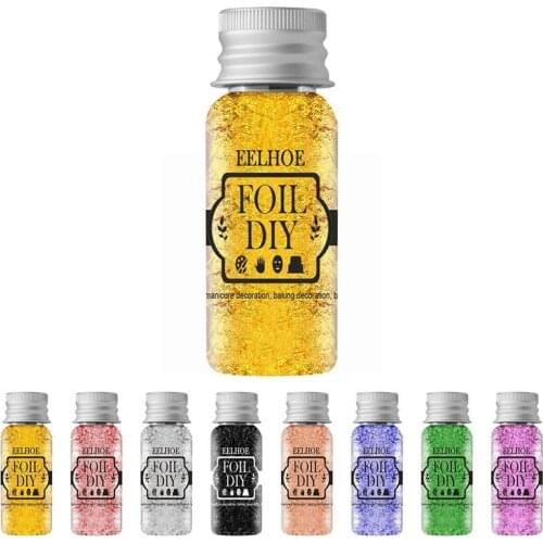 Scrapbooking Material Imitation Gold Silver Foil Sequins Glitters For Cake Foil Sheets Decoration Craft Paper Flake Leaf Bu M6S8