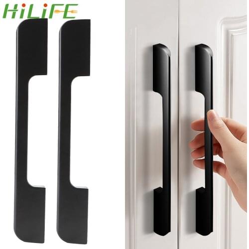 HILIFE American Style Furniture Handle Cabinet Handles Hardware Kitchen Drawer Pulls Black Aluminum