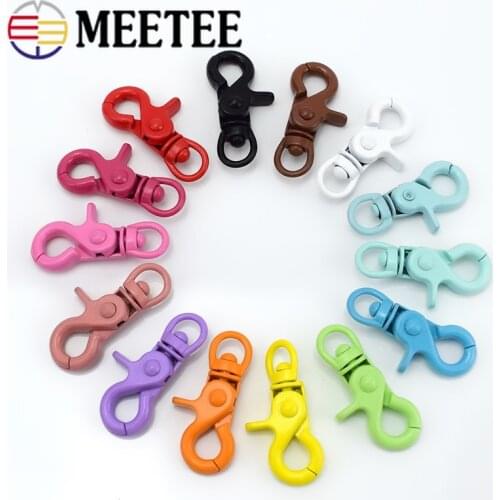Meetee 5/10pcs 20x43mm Color Painted Keyring Buckle Lobster Lock DIY Handmade Decoration Jewelry Accessories AP610