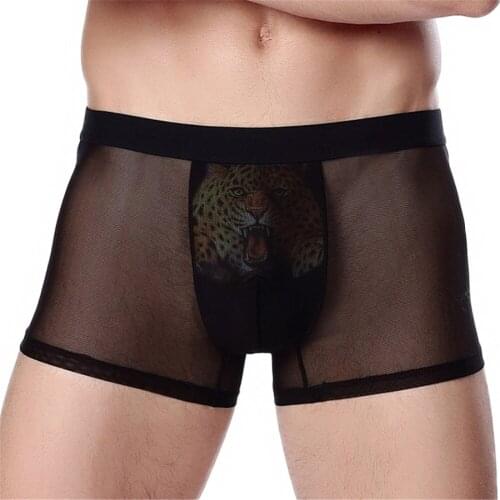 Mens ultra-thin leopard printed underwear light and comfortable high-quality underwear 3pcs/lot