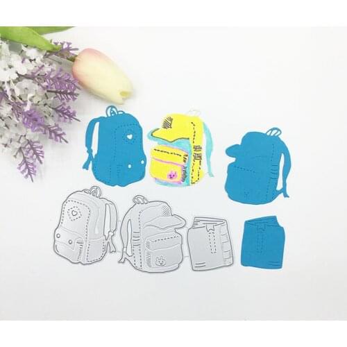 Julyarts 3Pcs Schoolbag Metal Cutting Die Fustelle for Scrapbooking Card Making Album Embossing DIY Metal Crafts Gift Die Cut