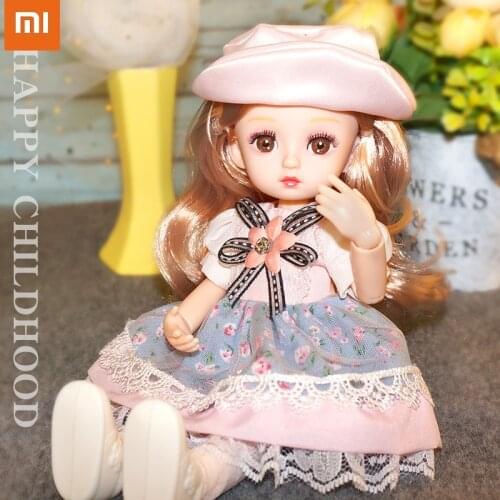 New 10 Inch BJD Doll 13 Movable Joints 1/6 Makeup Dress Up Long Wig Princess 3D Eyes Doll For Girl Children Birthday Gift