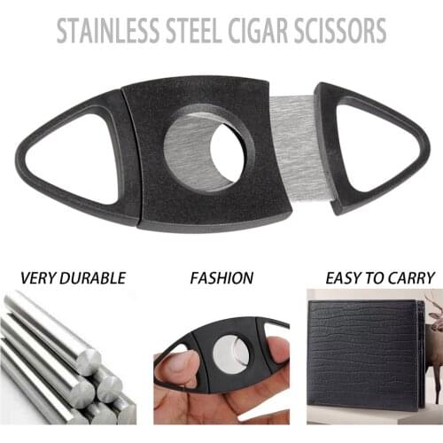 Cigar Cutter New Metal Classic Cutter Guillotine Portable Size Lightweight Cigar Cutter Scissors Tool With Plastic Handle Cigar