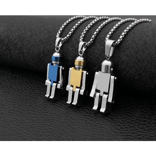 Men and women stainless steel robot necklace hand and foot robot all-match pendant jewelry