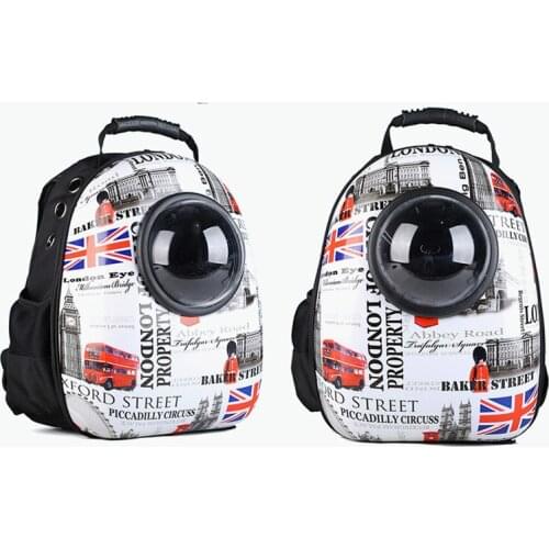 Fine joy Pet Dog Cat Carrier Space Capsule Shaped Pet Travel Carrying Breathable Shoulder Backpack Outside Travel Portable Bag