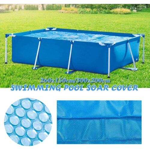 Swimming Pool Cover Solar Tarpaulin Rectangular Dustproof Durable Heat Insulation Film For Indoor Outdoor Frame Garden Pool