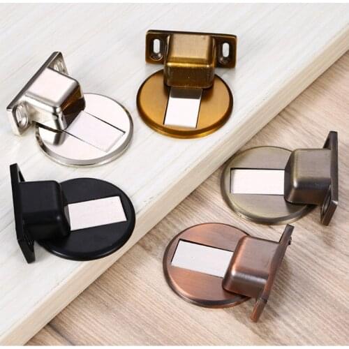 Popular Magnetic Door Stopper Alloy Magnet Door Stops Non-punch Door Holder Hidden Doorstop Furniture Door Hardware Door sucks