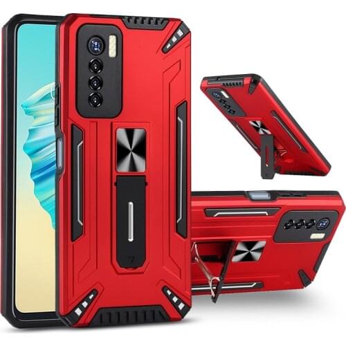 For Tecno Camon 17 Pro Spark 6 Go Case New Armor Shockproof Magnetic Car Stand Holder Protection Back Cover Capa