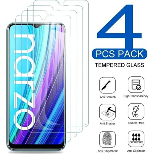 Realmi narzo 30a glass 4pcs protective glass for realme narzo 30a 30 a 2021 narzo30a explosion proof screen protector film 6.5