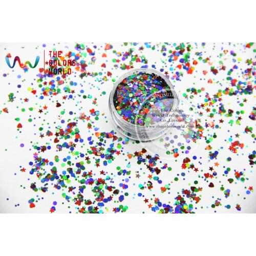 RM-361 Mix Colors and shapes Glitter for nail art makeup and DIY decoration
